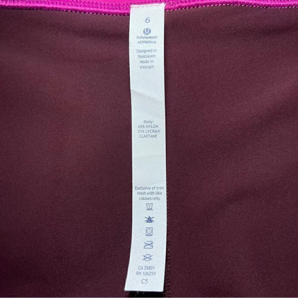 Lululemon Tight Stuff Crop in Bordeaux Drama / Raspberry